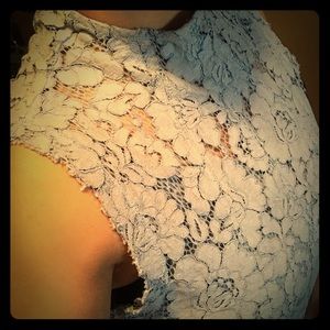 Anthropologie Blue lace Long tunic Top